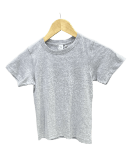 Grey Kids Round Neck Cotton T Shirt