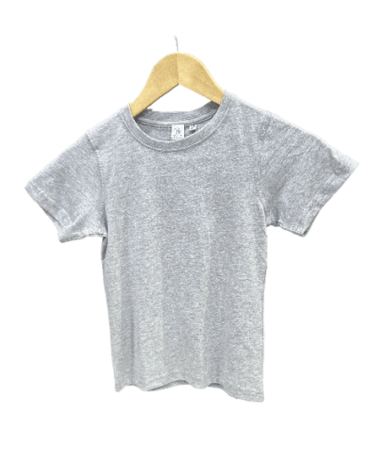 Grey Kids Round Neck Cotton T Shirt