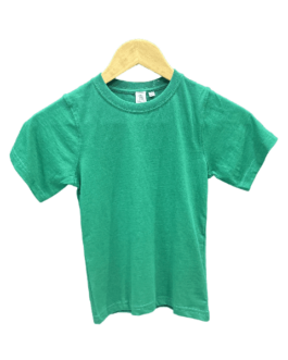 Green Kids Round Neck Cotton T Shirt