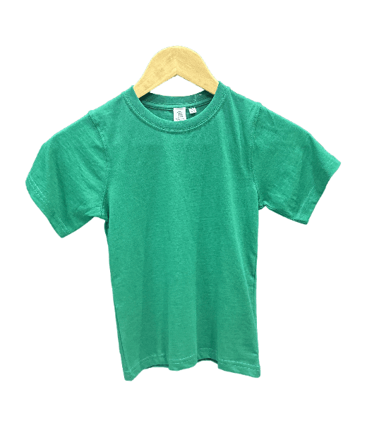 Green Kids Round Neck Cotton T Shirt