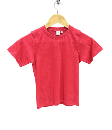 Red Kids Round Neck Cotton T Shirt