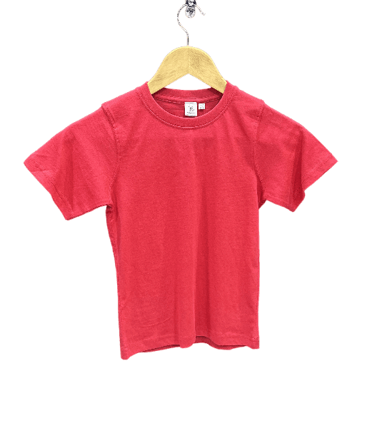 Red Kids Round Neck Cotton T Shirt