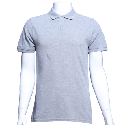 grey polo shirt