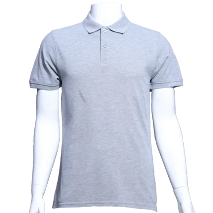 grey polo shirt