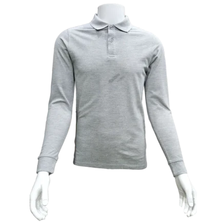 Grey Full Sleeve Polo Shirt