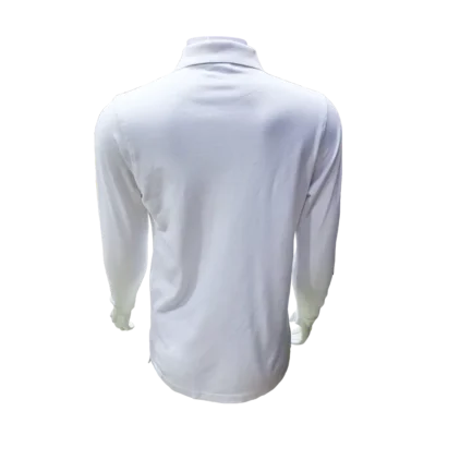 White Full Sleeve Polo Backside