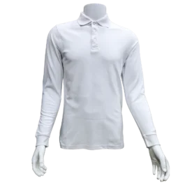 White Full Sleeve Polo Shirt