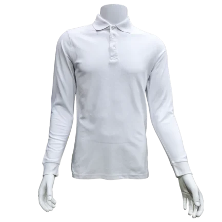 White Full Sleeve Polo Shirt